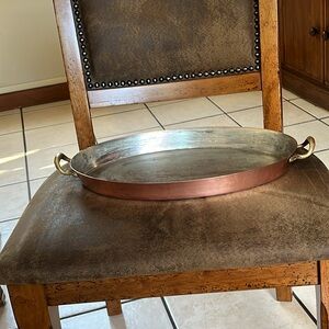 Vintage Italian Copper Oval Fish Pan